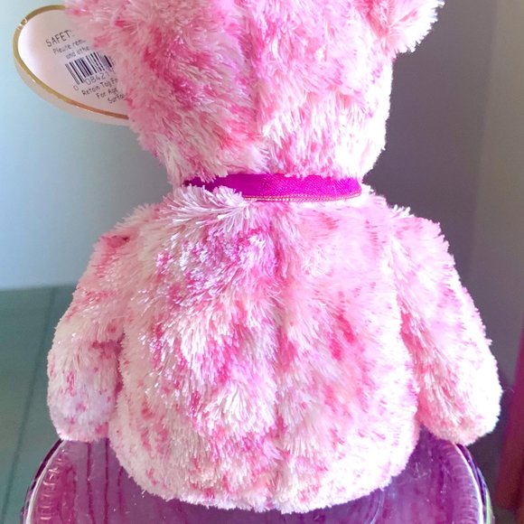 2002 4577 Valentine's Pink Smitten Retired Ty Beanie Baby Teddy Bear Plush MWMT - Picture 3 of 7